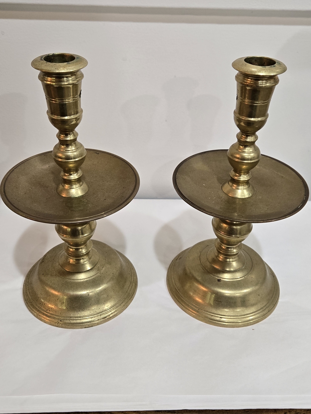 Vintage Brass Mid Drip Candlesticks Pair CW 16-12